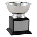 Paul Revere Stainless Steel 6" Bowl Award w/Black Wood Base (7 1/4")